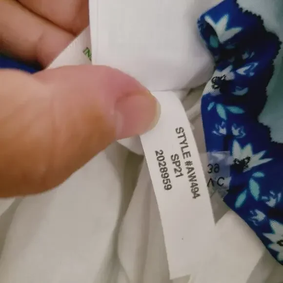 J. Crew Block Print Tiered Maxi Skirt Blue Boho Cotton Size XL - Picture 9 of 9